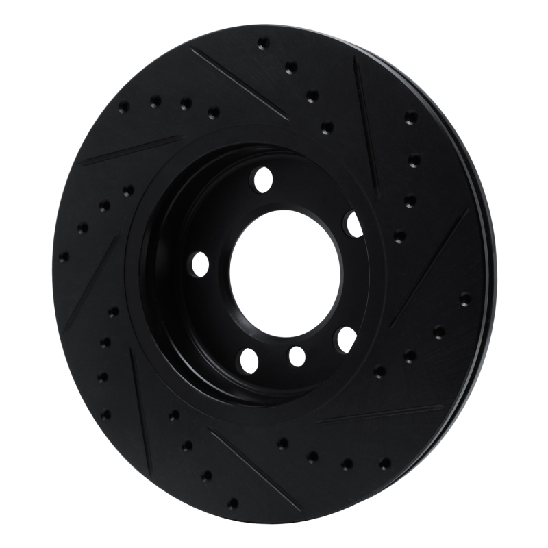 Mini Cooper Paceman Brake Rotor (1) - Front Left - R1 Concepts - Drilled & Slotted - Black - `11-`16